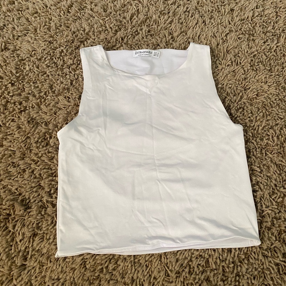 Stradivarius Women's White Tank Top
